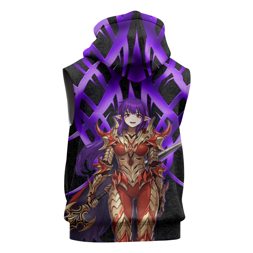 Esil Radiru Solo Leveling Sleeveless Zip Hoodie Cyber Gothic Anime Style