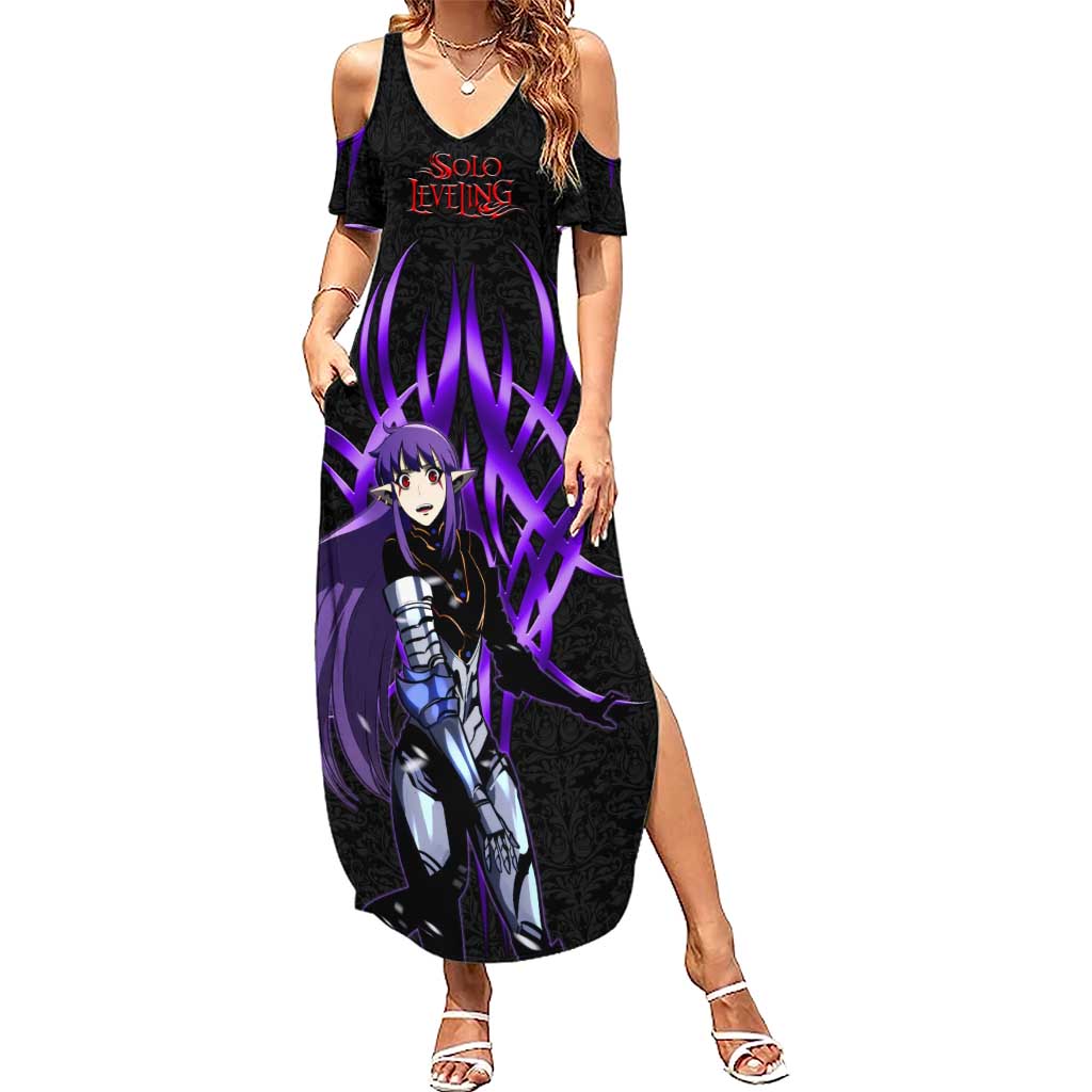 Esil Radiru Solo Leveling Summer Maxi Dress Cyber Gothic Anime Style