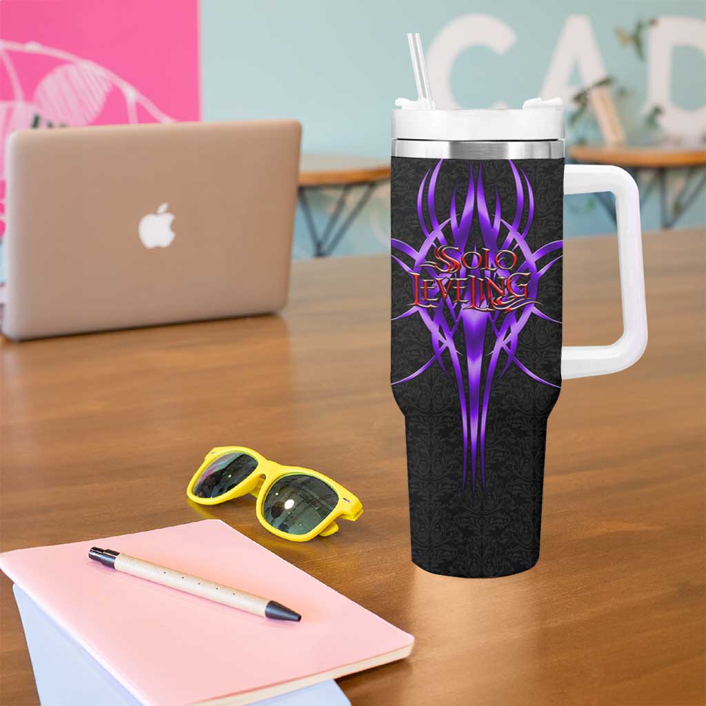 Esil Radiru Solo Leveling Tumbler With Handle Cyber Gothic Anime Style