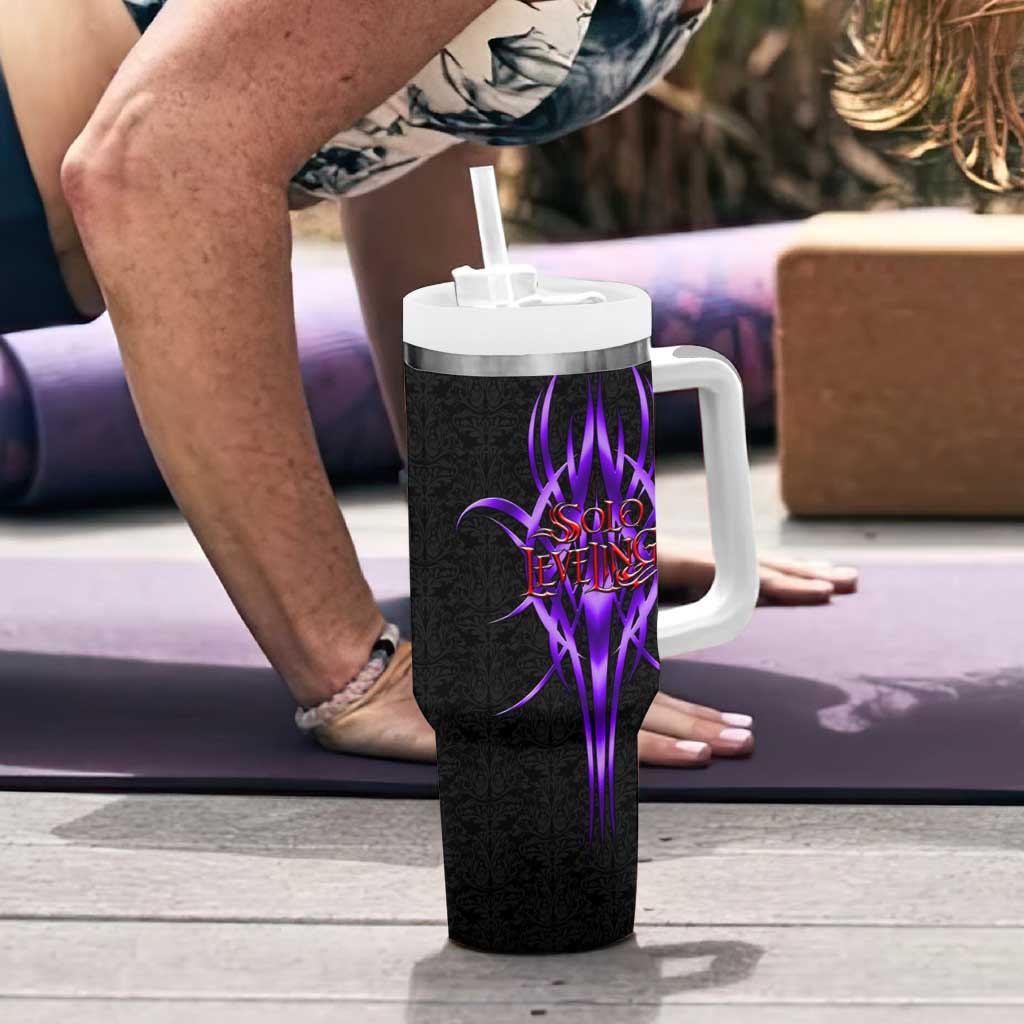 Esil Radiru Solo Leveling Tumbler With Handle Cyber Gothic Anime Style