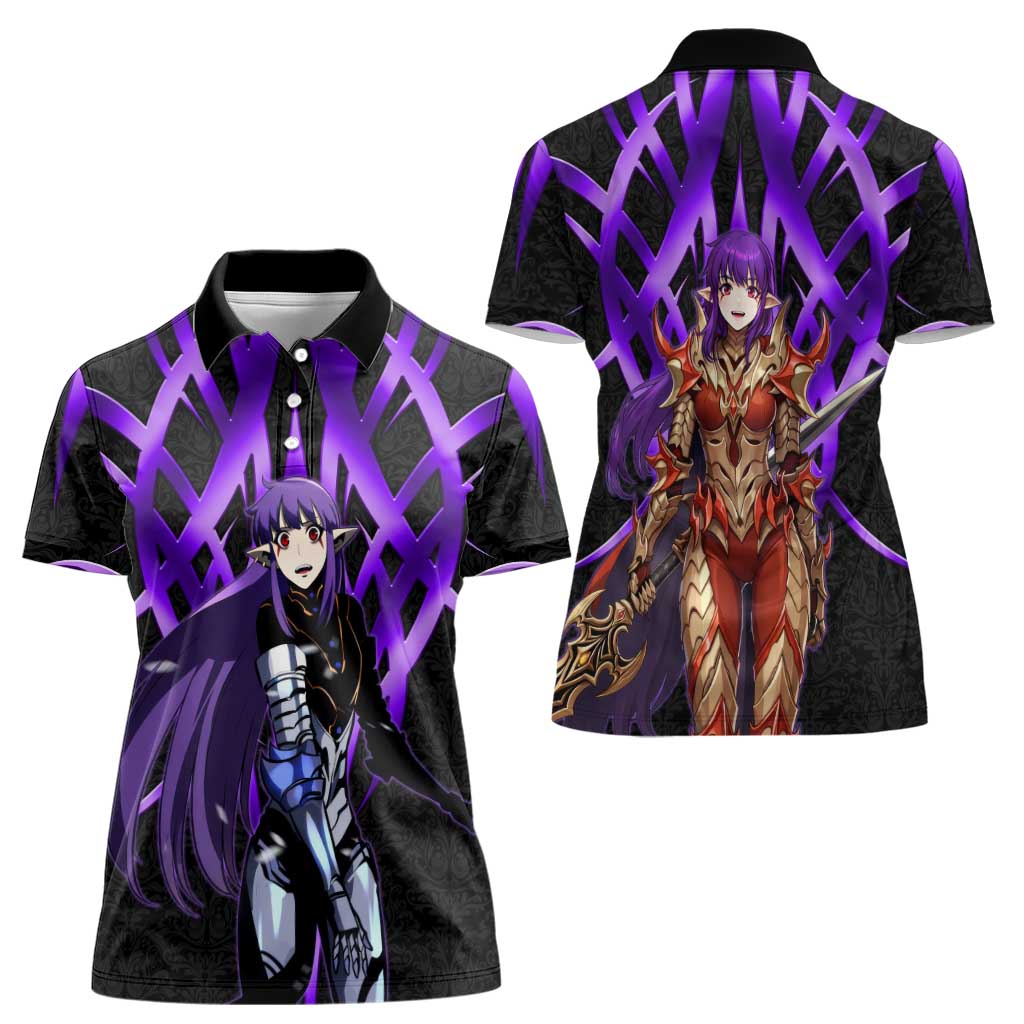 Esil Radiru Solo Leveling Women Polo Shirt Cyber Gothic Anime Style