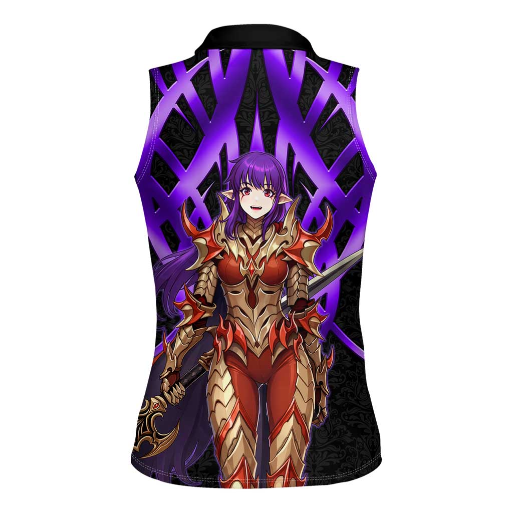 Esil Radiru Solo Leveling Women Sleeveless Polo Shirt Cyber Gothic Anime Style