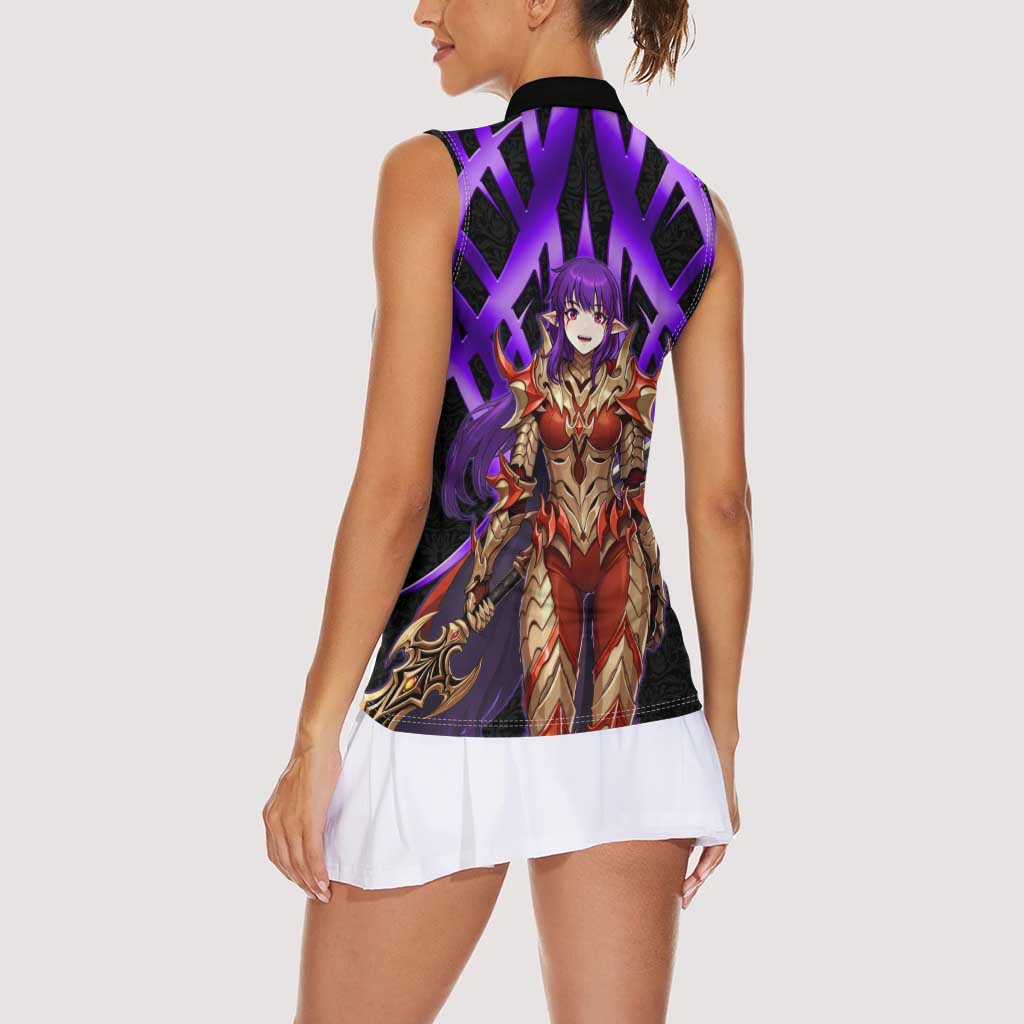 Esil Radiru Solo Leveling Women Sleeveless Polo Shirt Cyber Gothic Anime Style