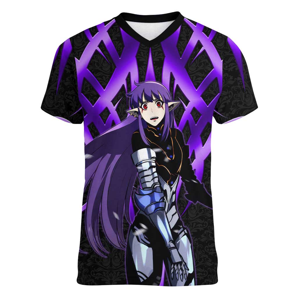 Esil Radiru Solo Leveling Women V-Neck T-Shirt Cyber Gothic Anime Style
