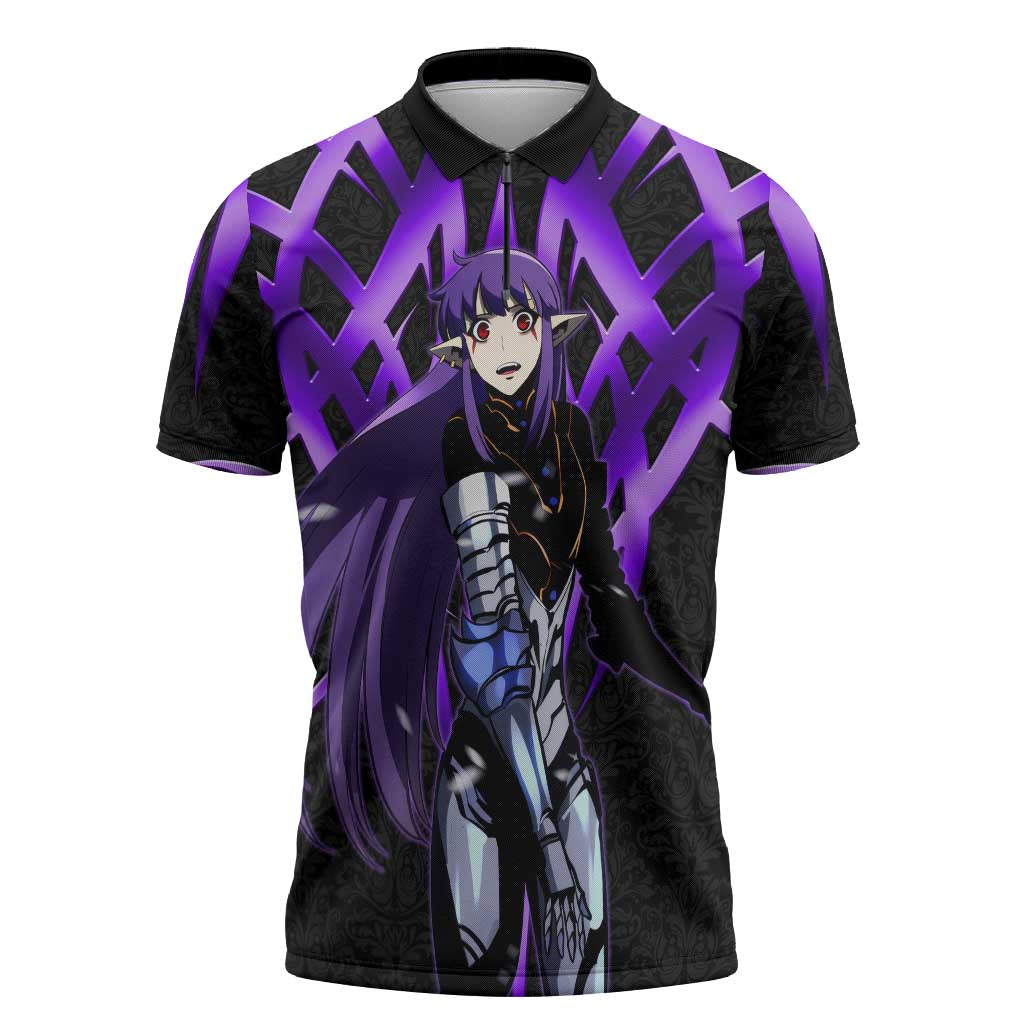 Esil Radiru Solo Leveling Zipper Polo Shirt Cyber Gothic Anime Style
