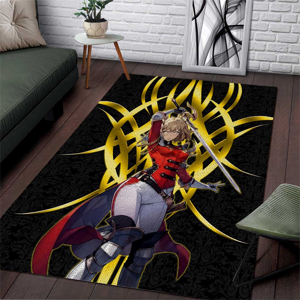 Cha Hae In Solo Leveling Area Rug Golden Bladecore Anime Style