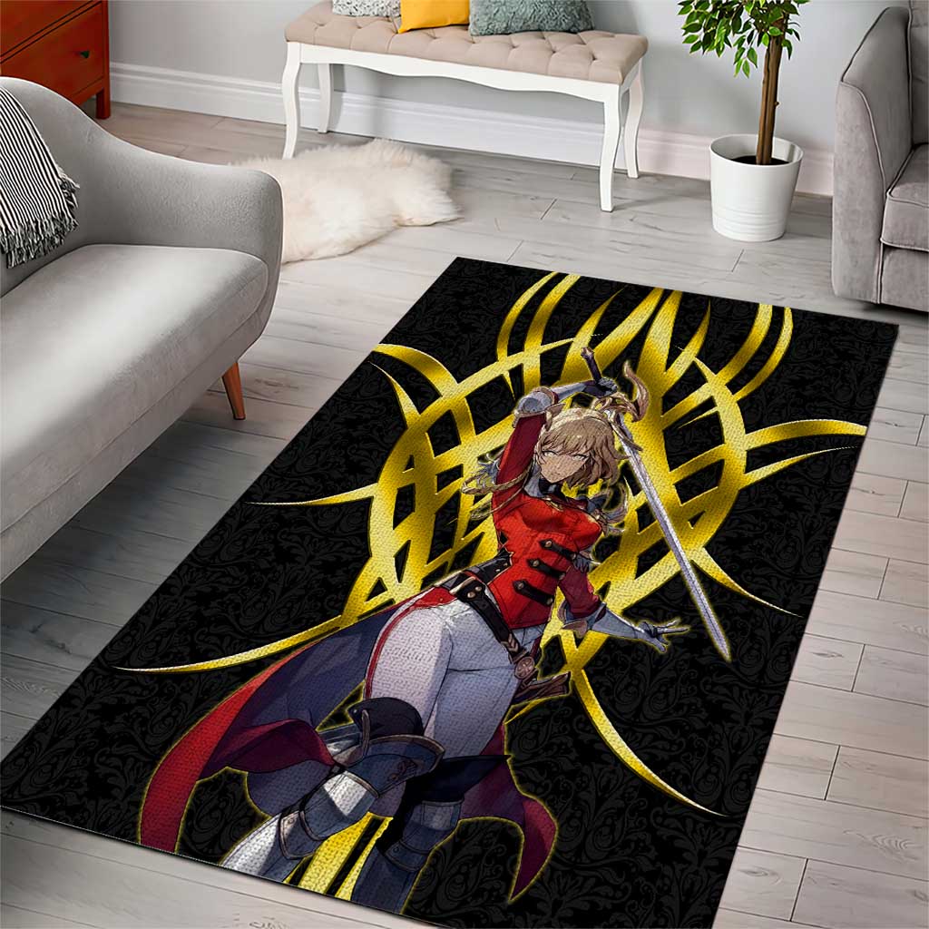 Cha Hae In Solo Leveling Area Rug Golden Bladecore Anime Style
