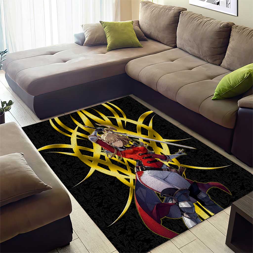 Cha Hae In Solo Leveling Area Rug Golden Bladecore Anime Style