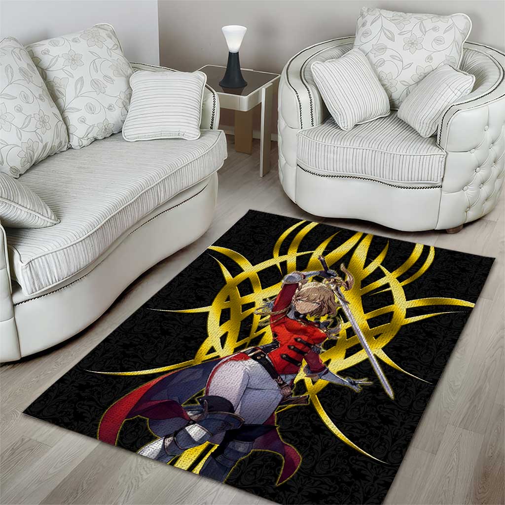 Cha Hae In Solo Leveling Area Rug Golden Bladecore Anime Style