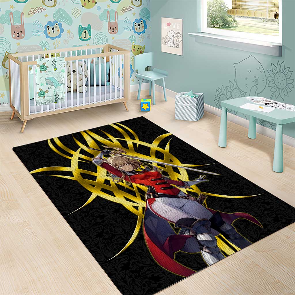 Cha Hae In Solo Leveling Area Rug Golden Bladecore Anime Style