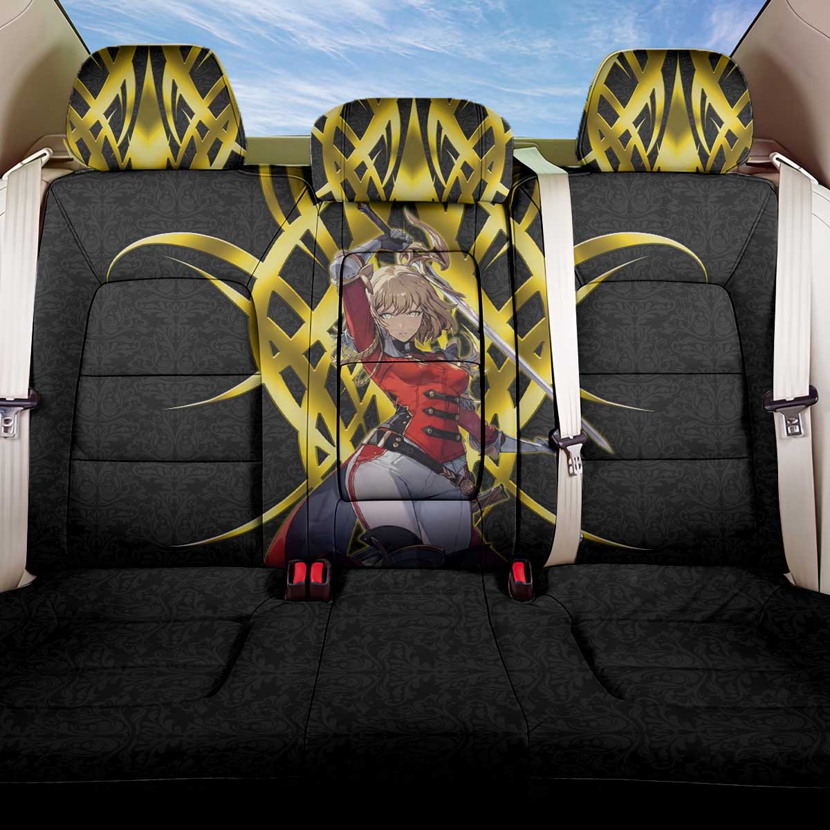 Cha Hae In Solo Leveling Back Car Seat Cover Golden Bladecore Anime Style