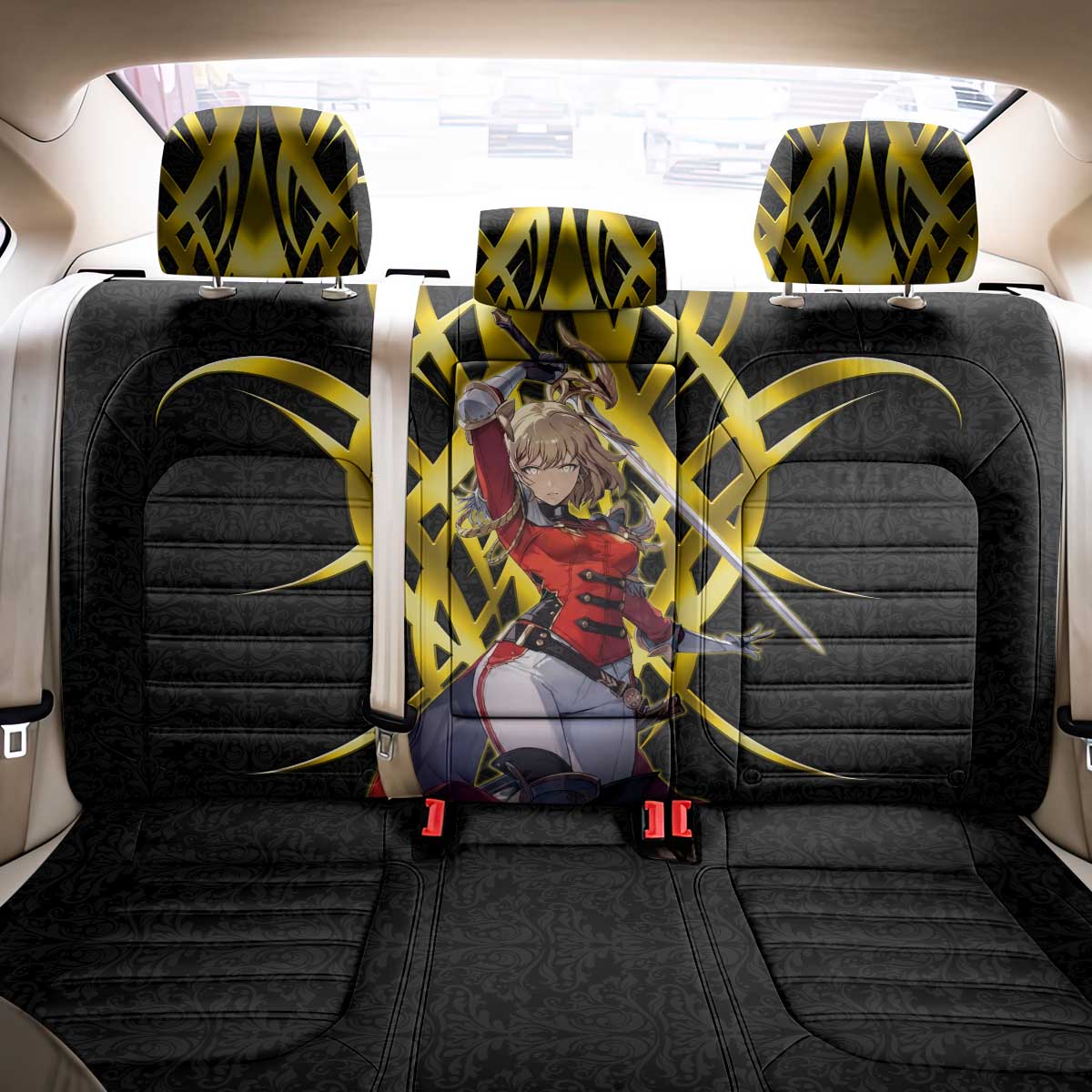 Cha Hae In Solo Leveling Back Car Seat Cover Golden Bladecore Anime Style