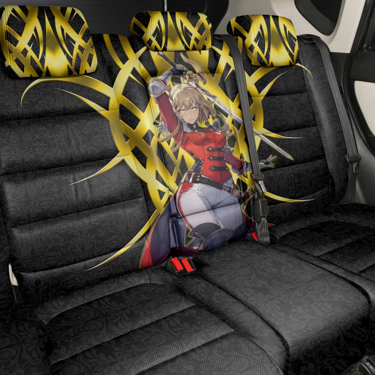Cha Hae In Solo Leveling Back Car Seat Cover Golden Bladecore Anime Style