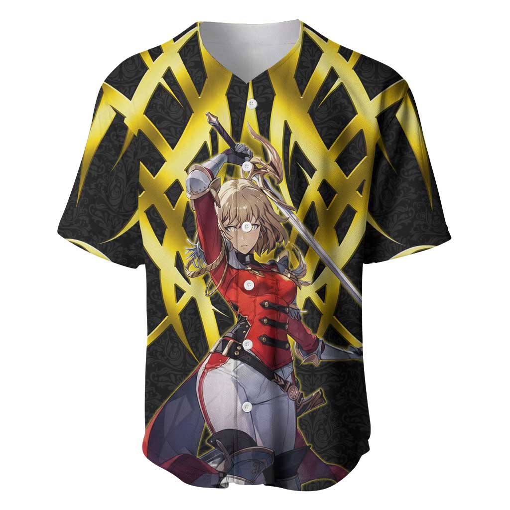 Cha Hae In Solo Leveling Baseball Jersey Golden Bladecore Anime Style