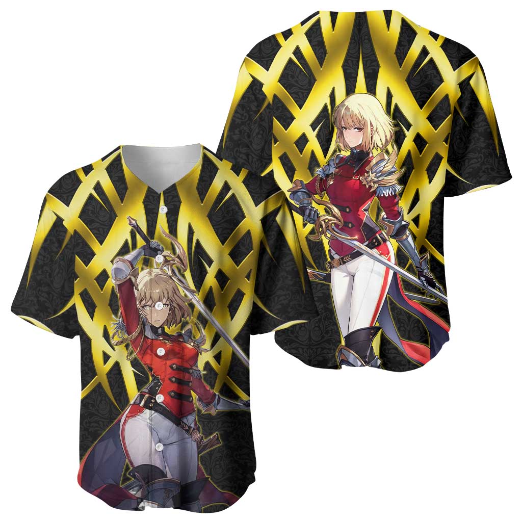 Cha Hae In Solo Leveling Baseball Jersey Golden Bladecore Anime Style