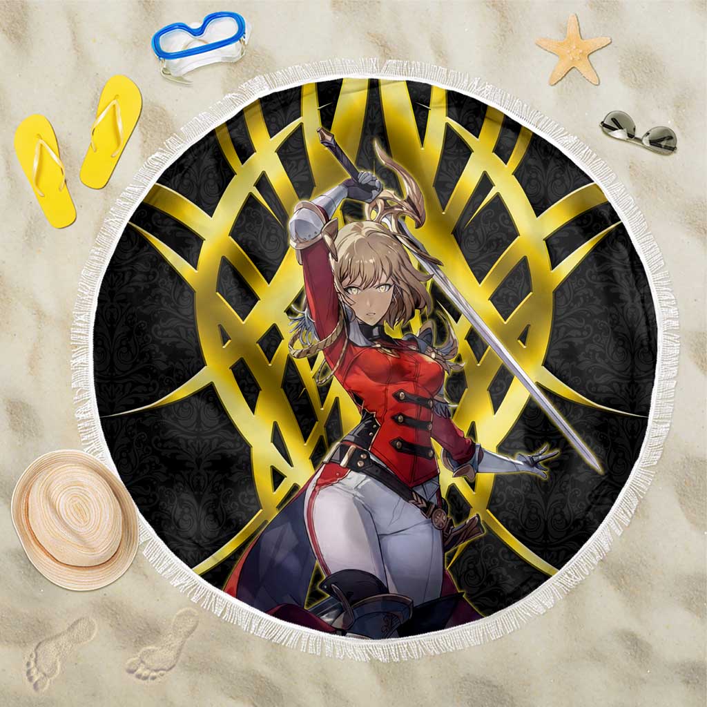 Cha Hae In Solo Leveling Beach Blanket Golden Bladecore Anime Style