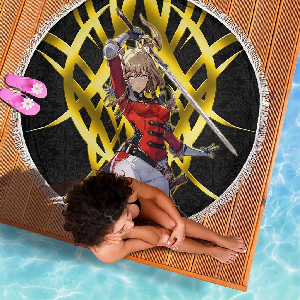 Cha Hae In Solo Leveling Beach Blanket Golden Bladecore Anime Style