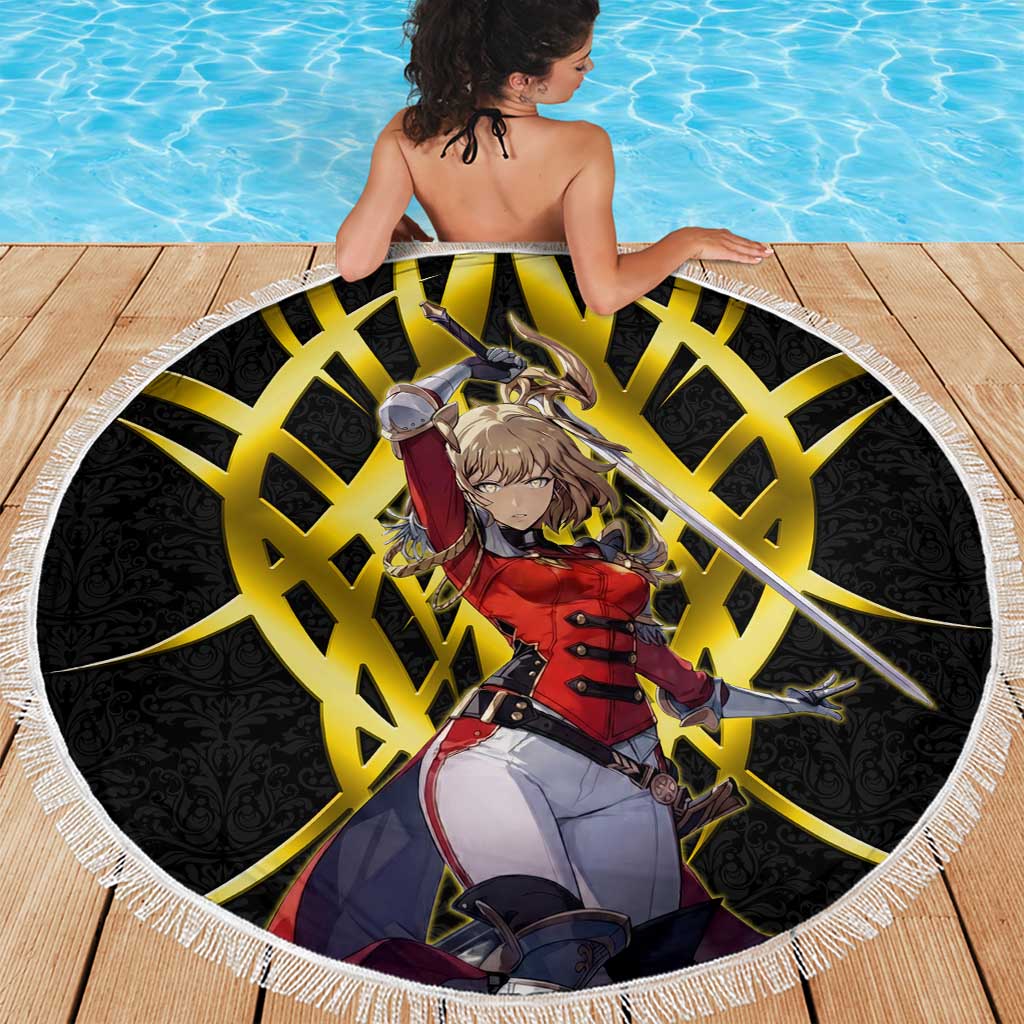 Cha Hae In Solo Leveling Beach Blanket Golden Bladecore Anime Style