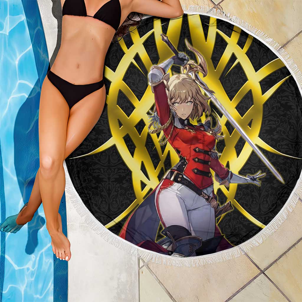 Cha Hae In Solo Leveling Beach Blanket Golden Bladecore Anime Style