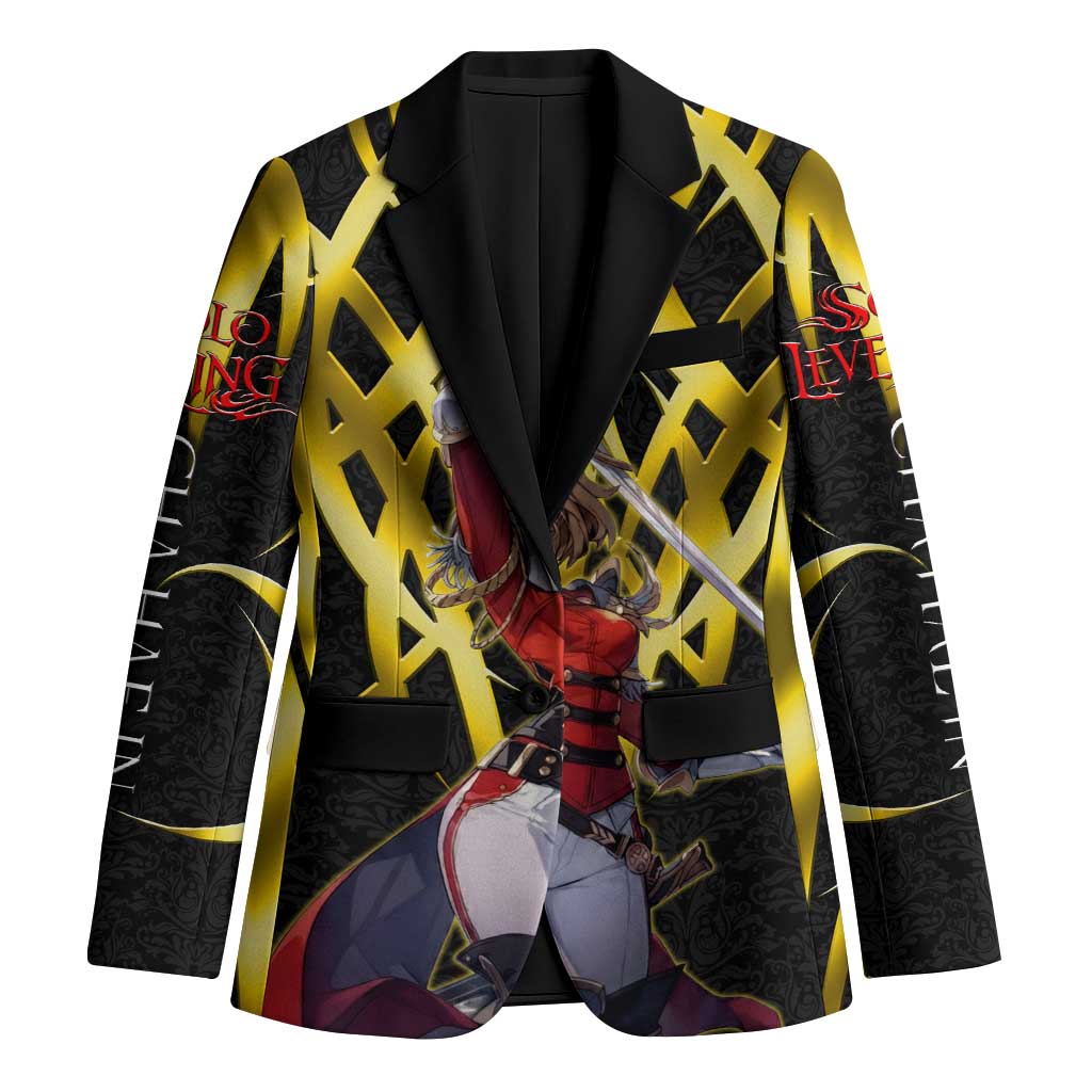 Cha Hae In Solo Leveling Blazer Golden Bladecore Anime Style