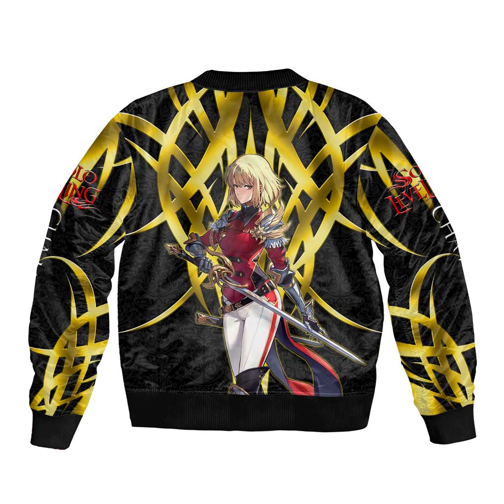 Cha Hae In Solo Leveling Bomber Jacket Golden Bladecore Anime Style