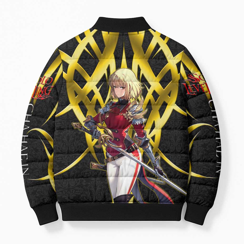 Cha Hae In Solo Leveling Bomber Puffer Jacket Golden Bladecore Anime Style