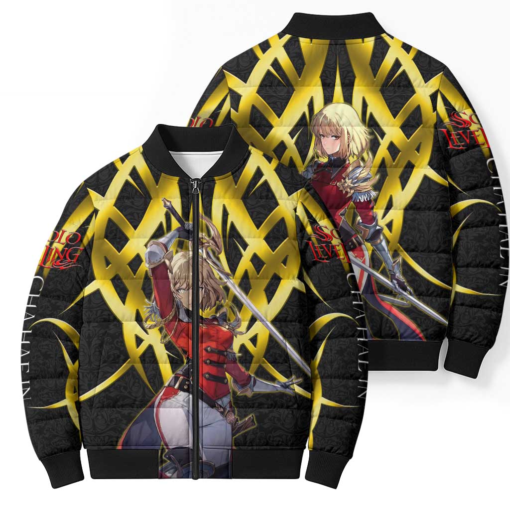 Cha Hae In Solo Leveling Bomber Puffer Jacket Golden Bladecore Anime Style