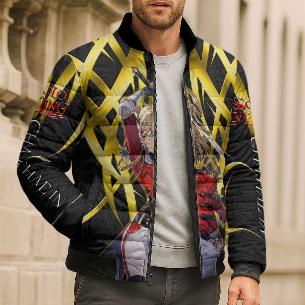 Cha Hae In Solo Leveling Bomber Puffer Jacket Golden Bladecore Anime Style