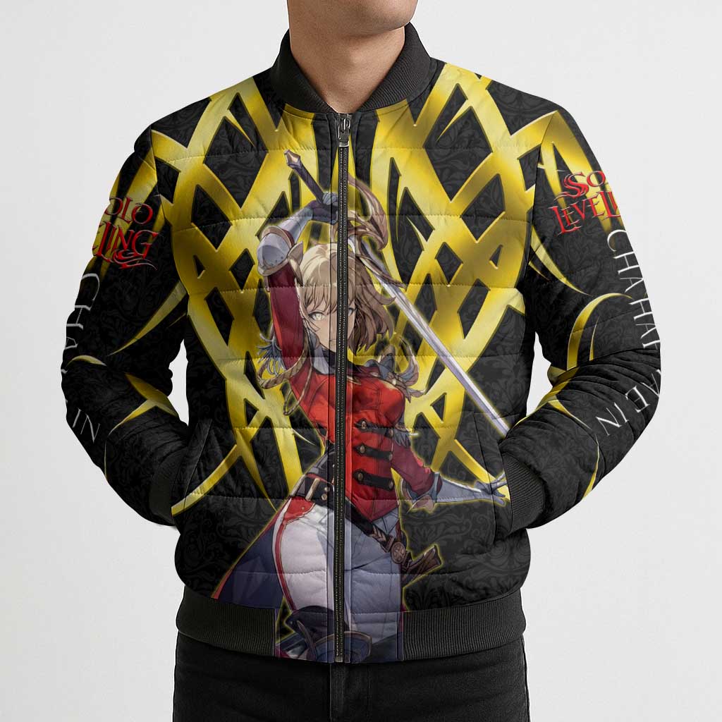 Cha Hae In Solo Leveling Bomber Puffer Jacket Golden Bladecore Anime Style