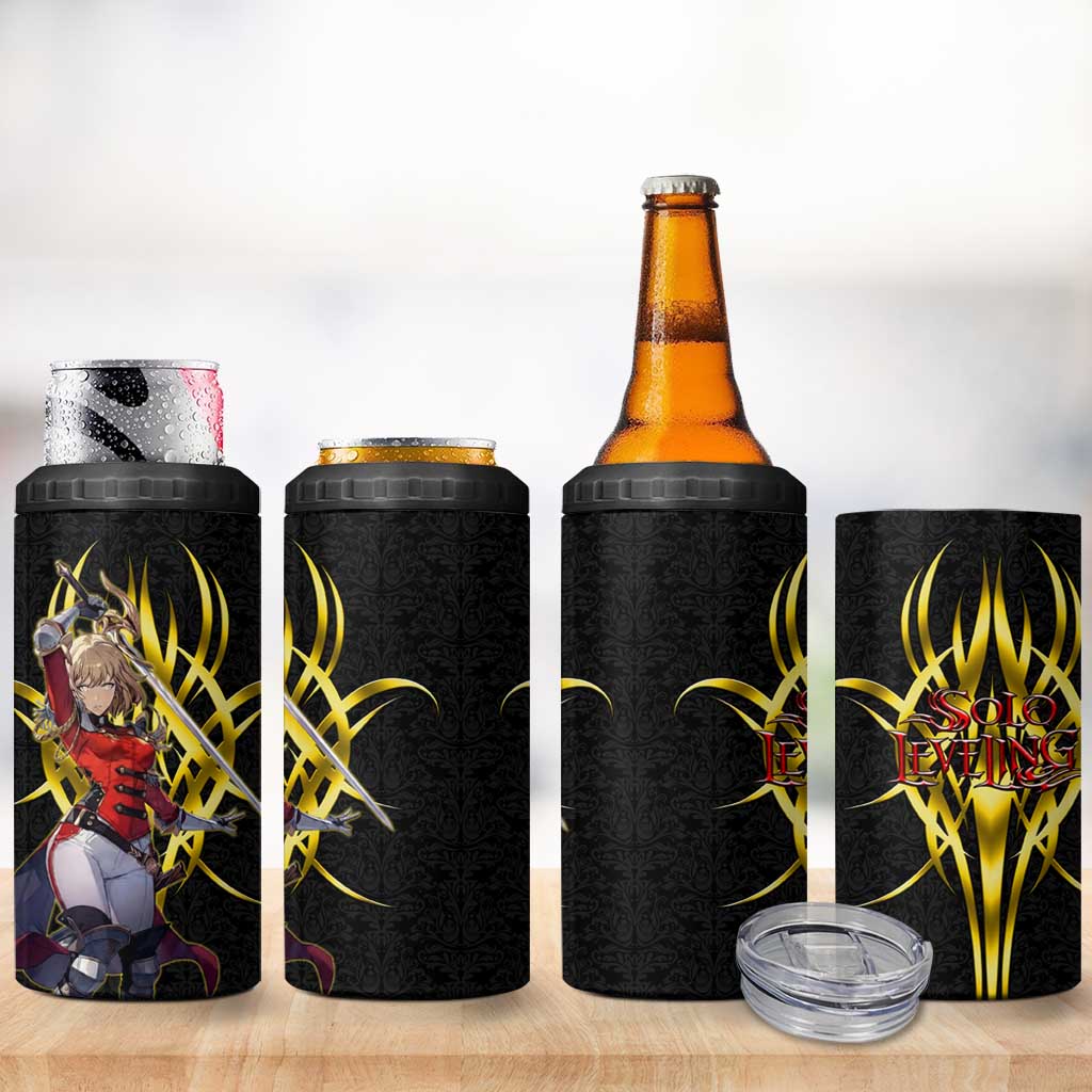 Cha Hae In Solo Leveling 4 in 1 Can Cooler Tumbler Golden Bladecore Anime Style