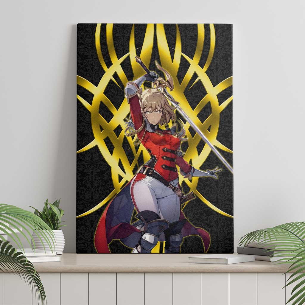 Cha Hae In Solo Leveling Canvas Wall Art Golden Bladecore Anime Style