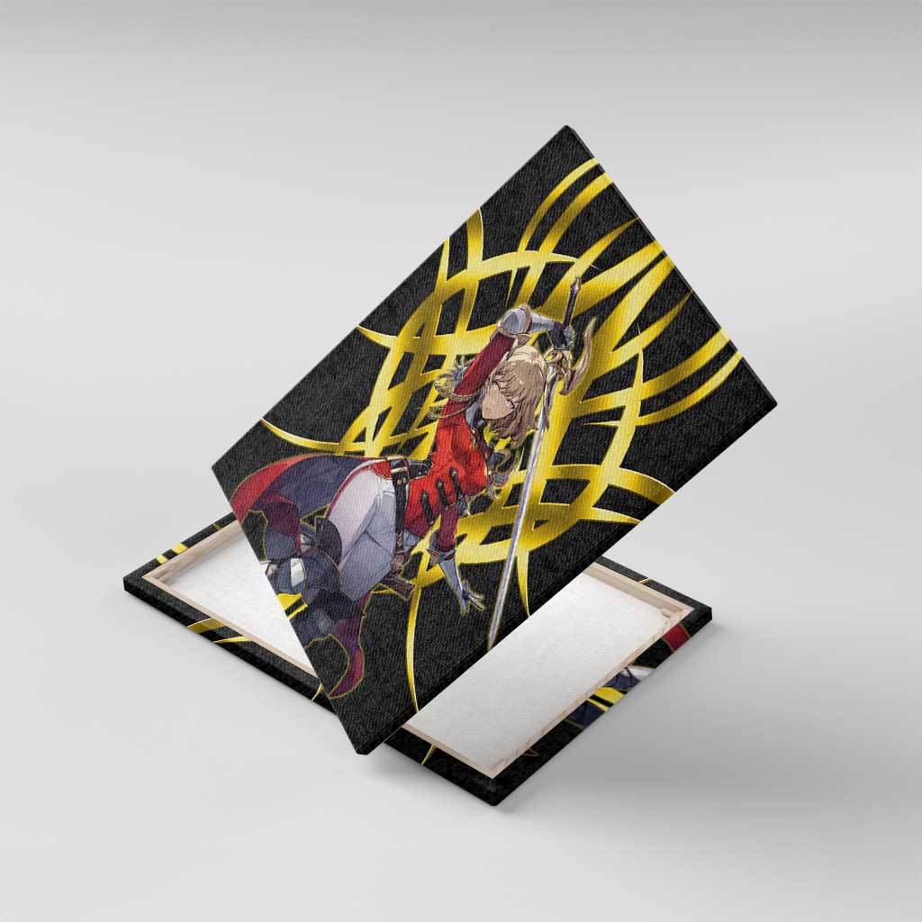 Cha Hae In Solo Leveling Canvas Wall Art Golden Bladecore Anime Style