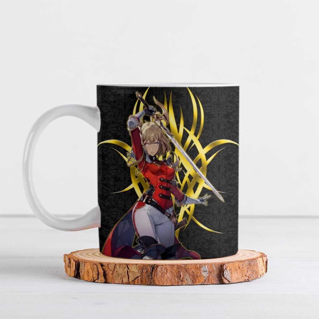 Cha Hae In Solo Leveling Ceramic Mug Golden Bladecore Anime Style