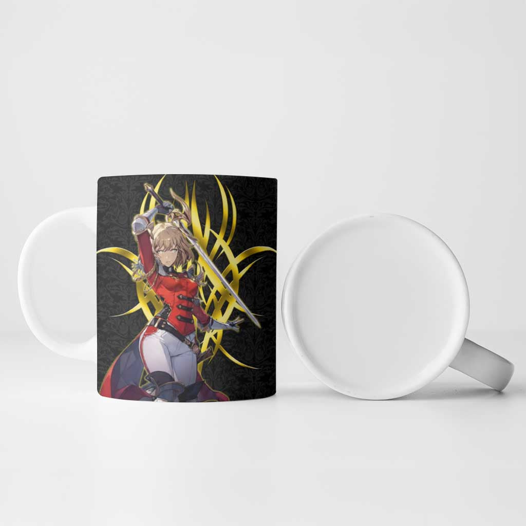 Cha Hae In Solo Leveling Ceramic Mug Golden Bladecore Anime Style