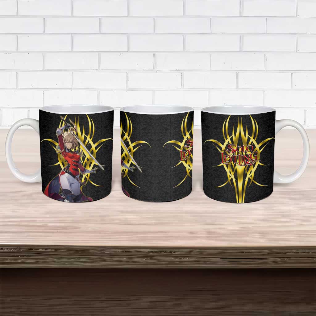 Cha Hae In Solo Leveling Ceramic Mug Golden Bladecore Anime Style
