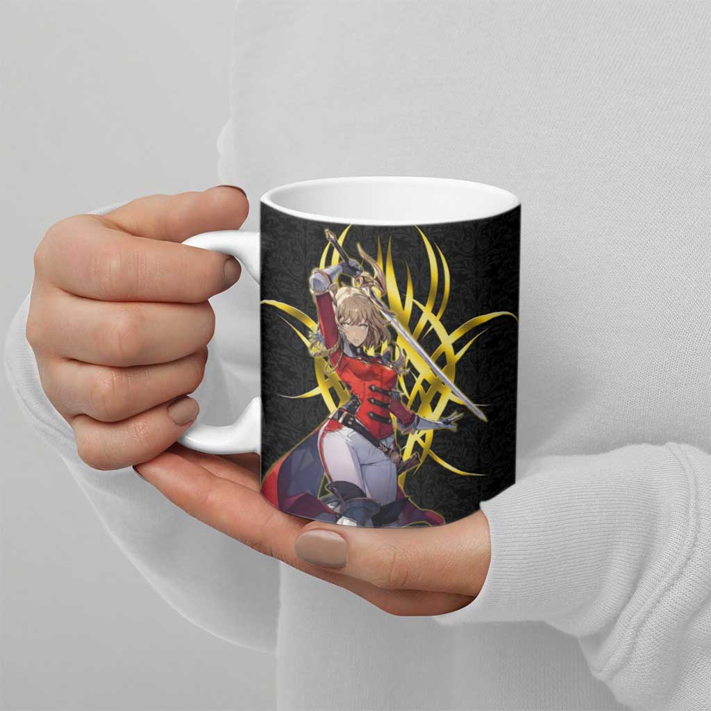 Cha Hae In Solo Leveling Ceramic Mug Golden Bladecore Anime Style