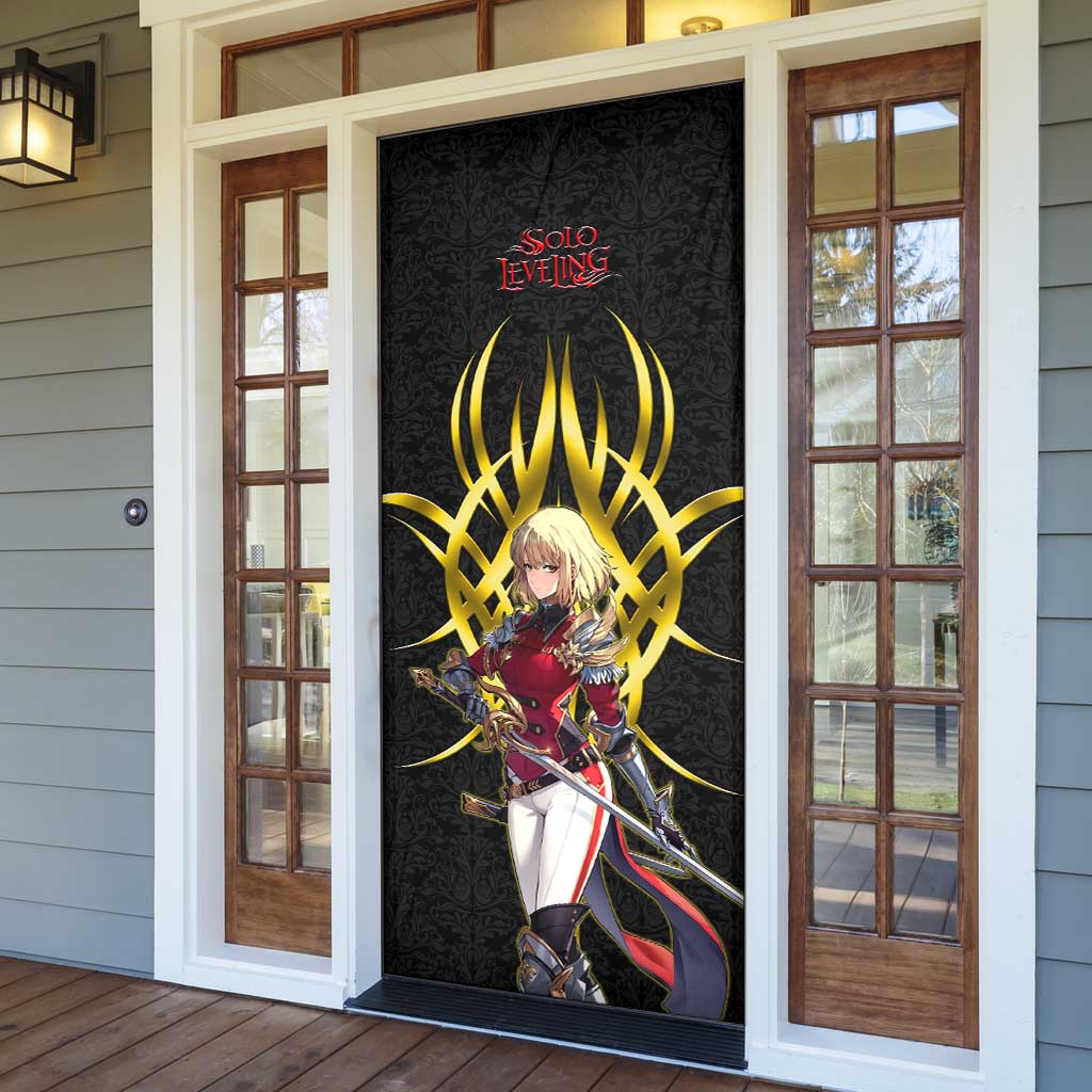 Cha Hae In Solo Leveling Door Cover Golden Bladecore Anime Style