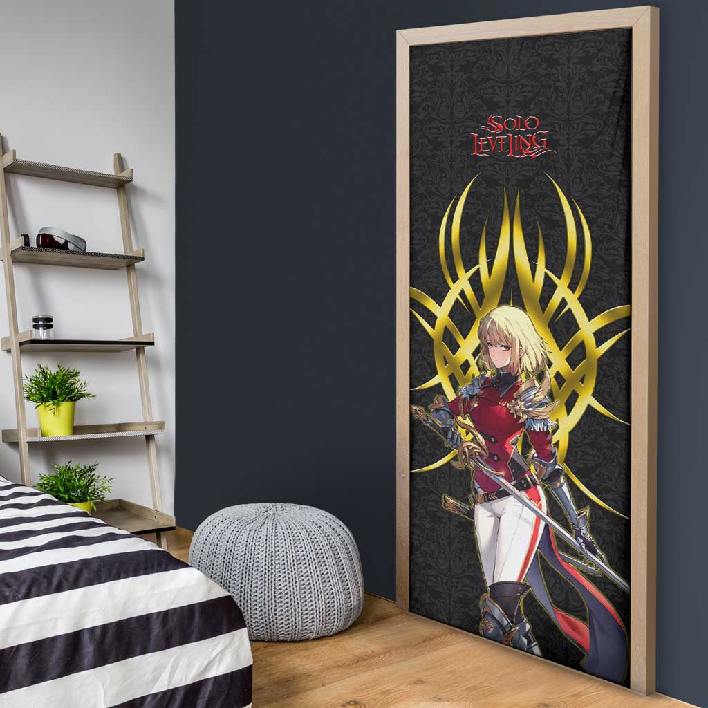 Cha Hae In Solo Leveling Door Cover Golden Bladecore Anime Style