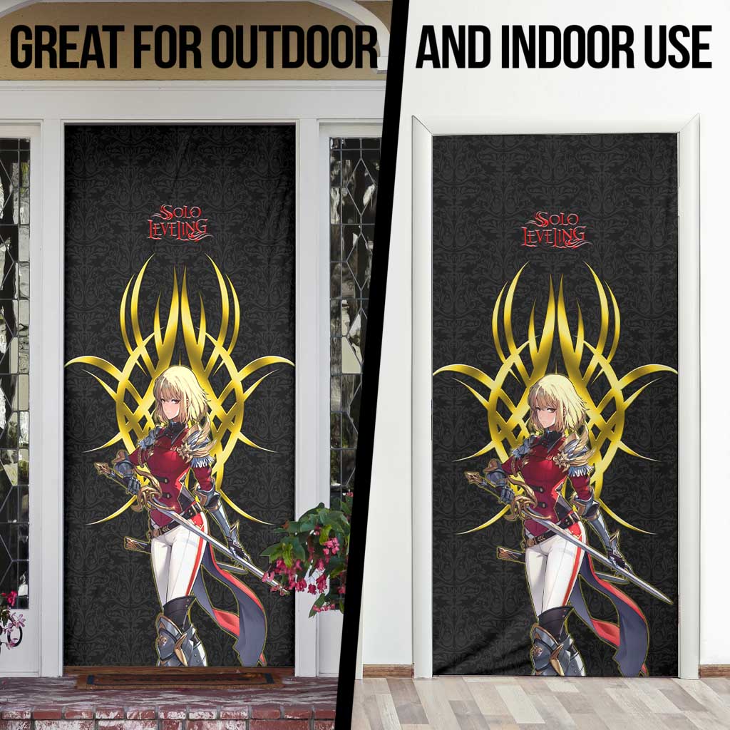 Cha Hae In Solo Leveling Door Cover Golden Bladecore Anime Style