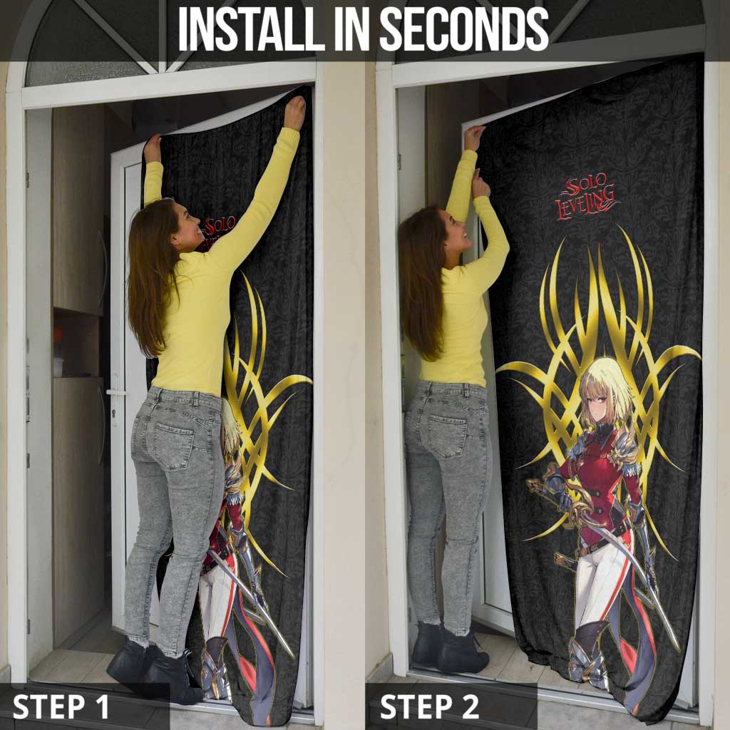 Cha Hae In Solo Leveling Door Cover Golden Bladecore Anime Style