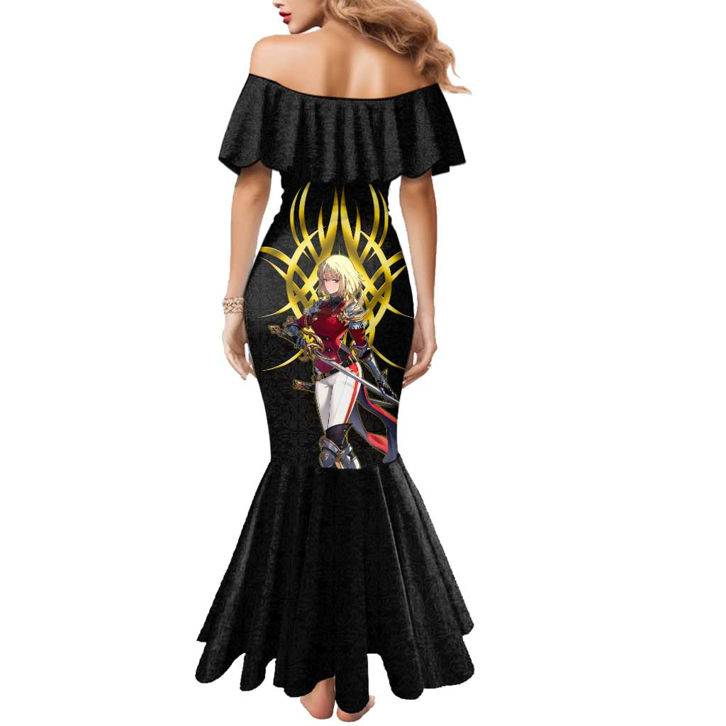 Cha Hae In Solo Leveling Family Matching Mermaid Dress and Hawaiian Shirt Golden Bladecore Anime Style