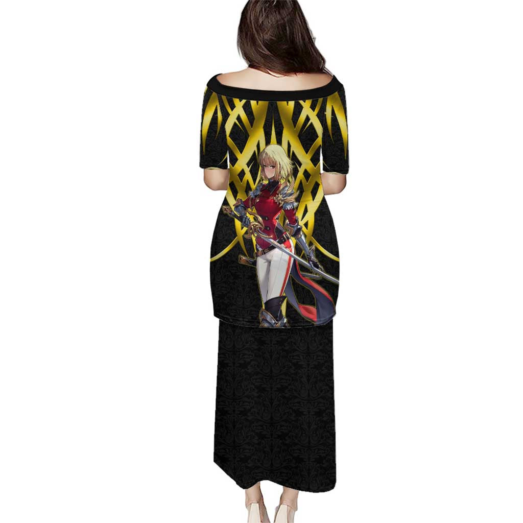Cha Hae In Solo Leveling Family Matching Puletasi and Hawaiian Shirt Golden Bladecore Anime Style