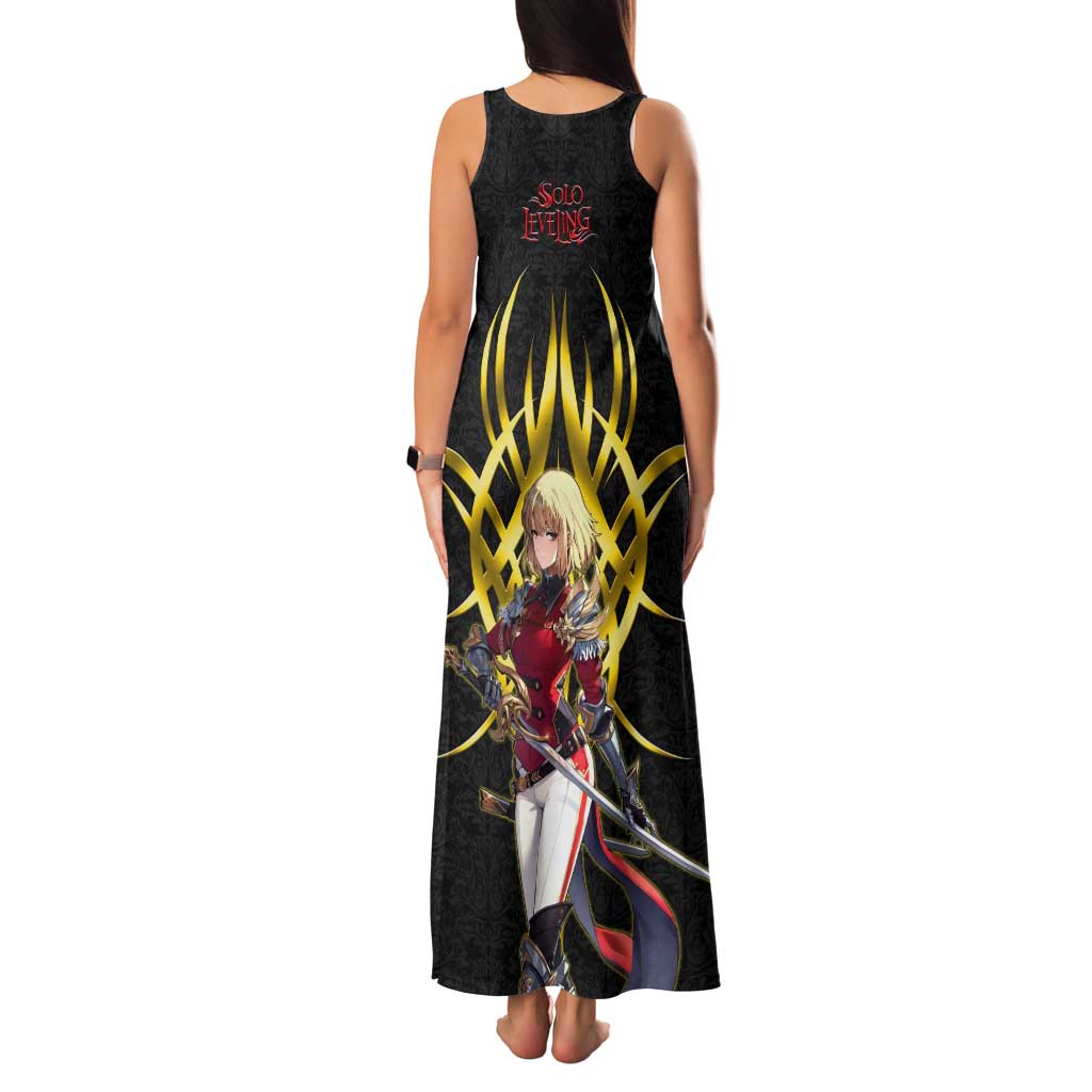 Cha Hae In Solo Leveling Family Matching Tank Maxi Dress and Hawaiian Shirt Golden Bladecore Anime Style