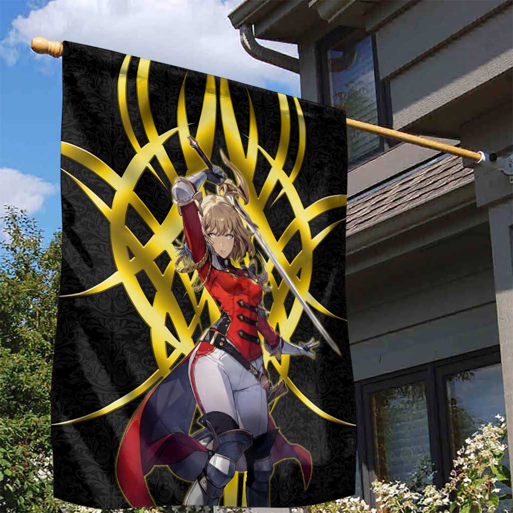 Cha Hae In Solo Leveling Garden Flag Golden Bladecore Anime Style