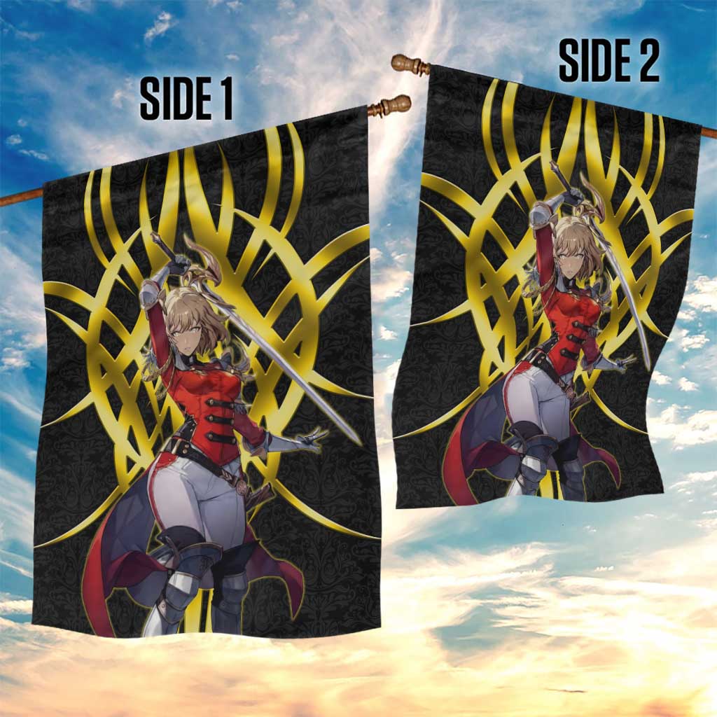 Cha Hae In Solo Leveling Garden Flag Golden Bladecore Anime Style