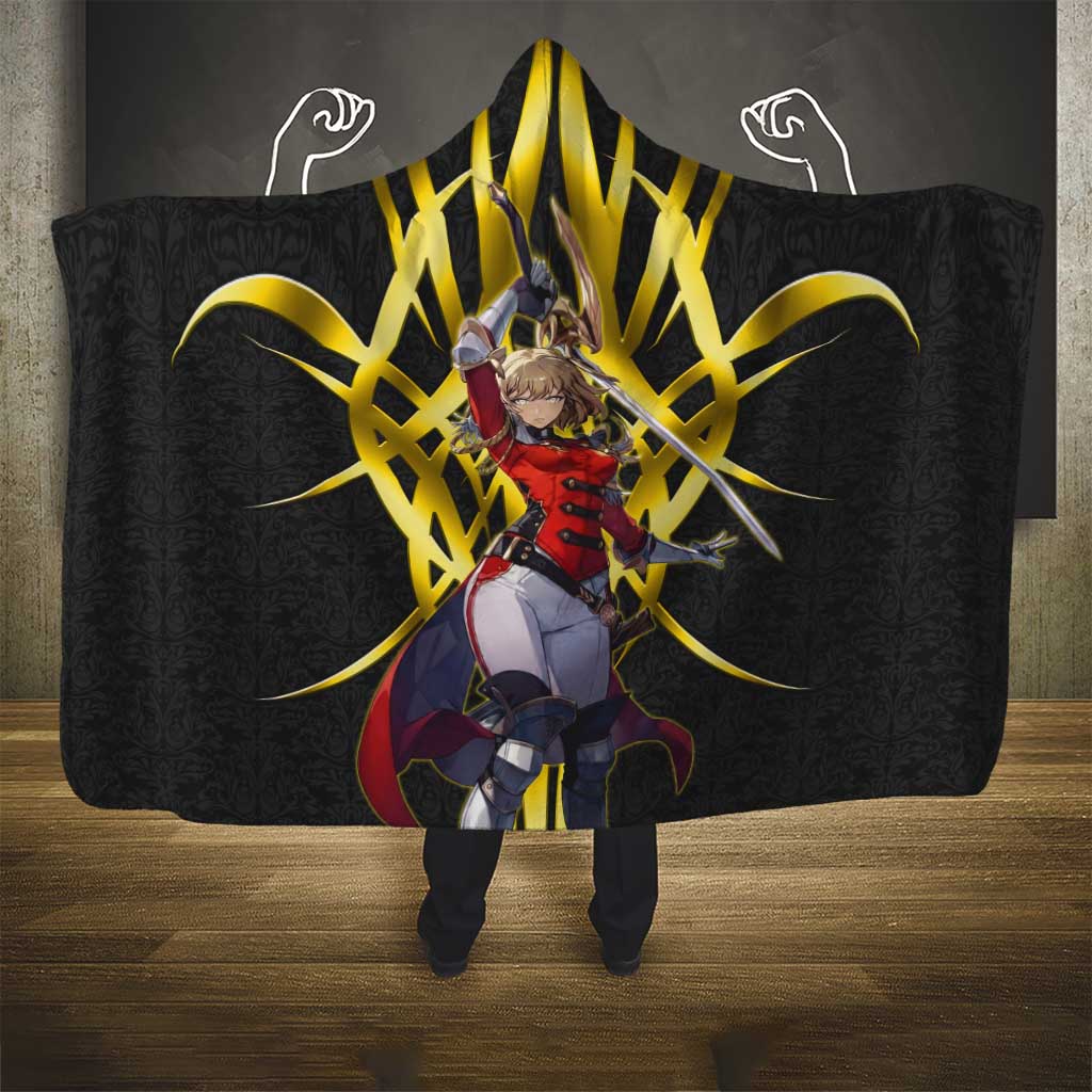 Cha Hae In Solo Leveling Hooded Blanket Golden Bladecore Anime Style
