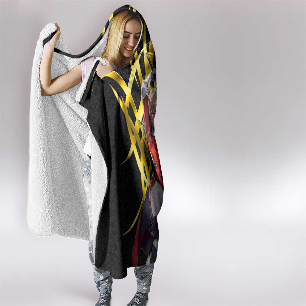 Cha Hae In Solo Leveling Hooded Blanket Golden Bladecore Anime Style
