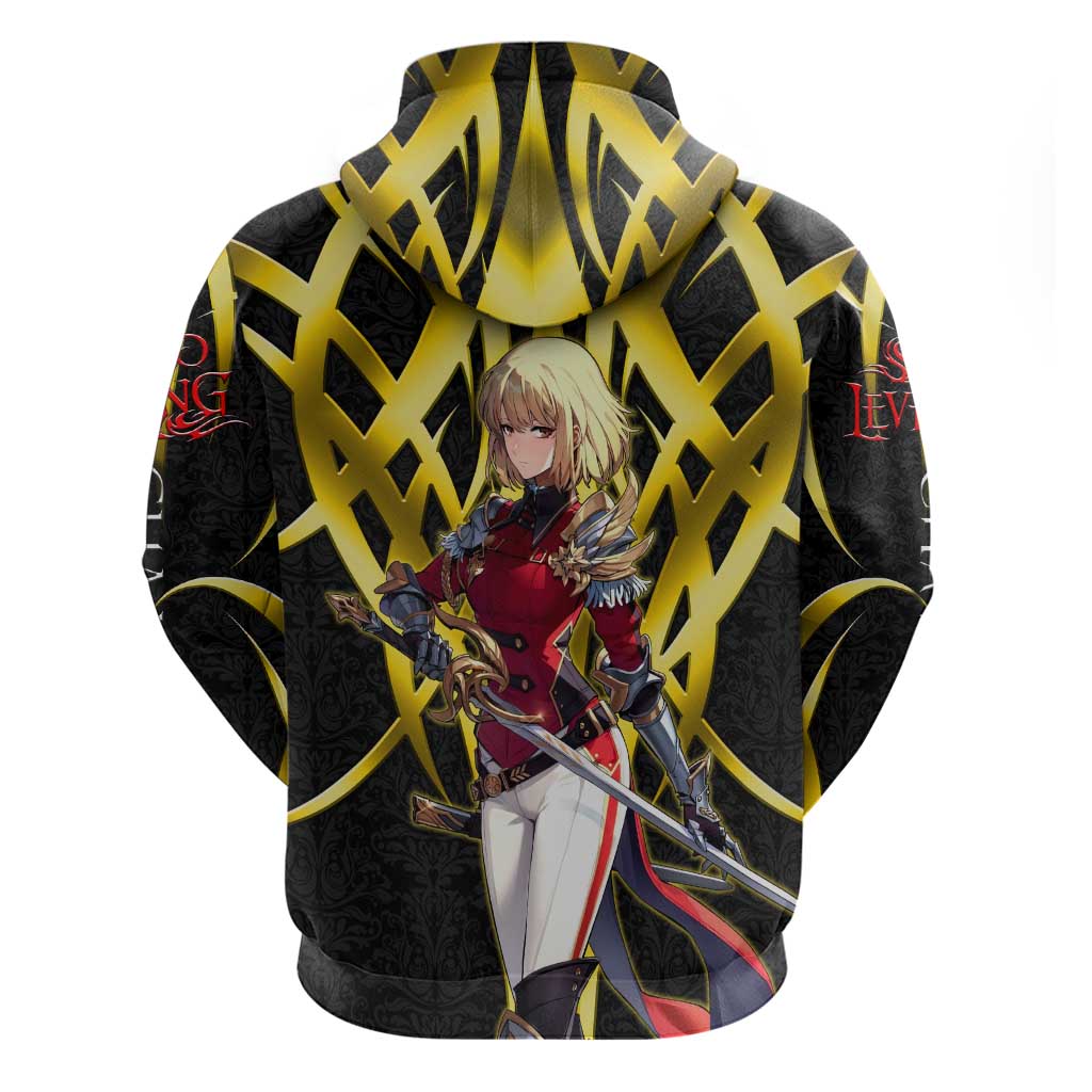 Cha Hae In Solo Leveling Hoodie Golden Bladecore Anime Style
