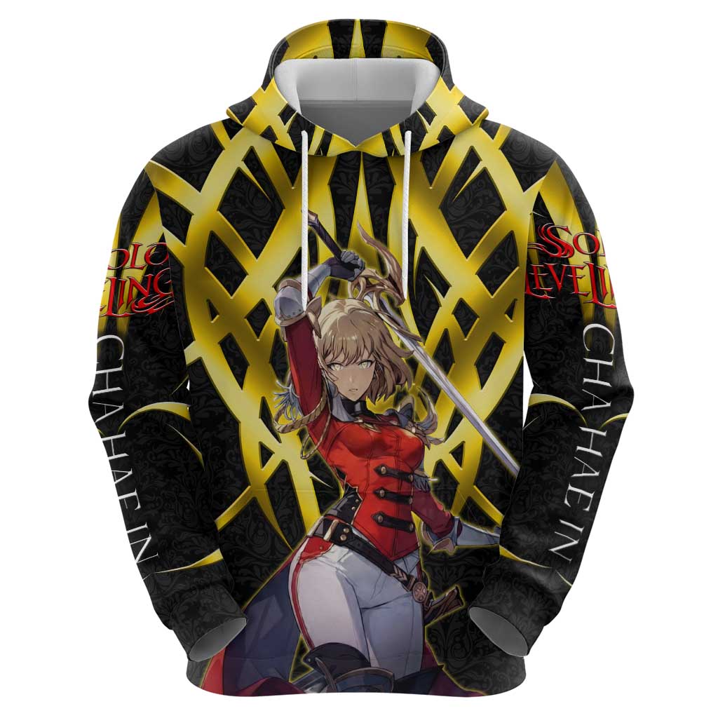 Cha Hae In Solo Leveling Hoodie Golden Bladecore Anime Style