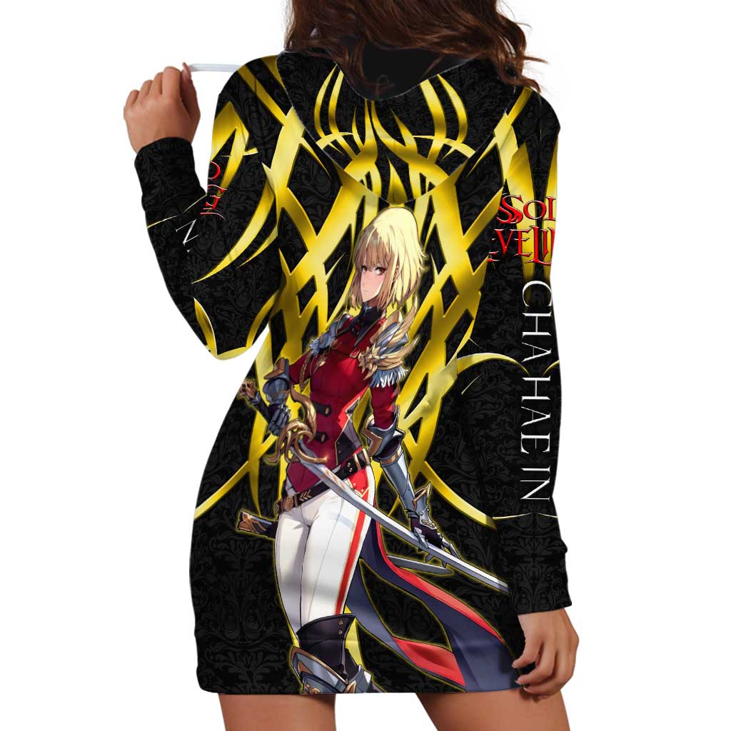 Cha Hae In Solo Leveling Hoodie Dress Golden Bladecore Anime Style